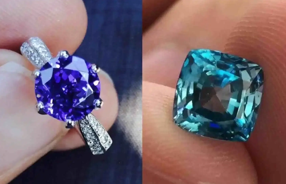 blue zircon gemstone